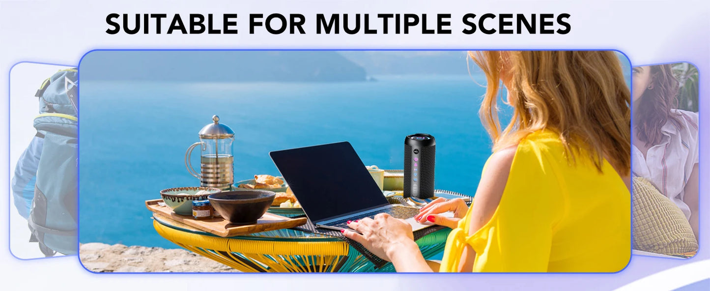 Bluetooth Speaker, Speakers Wireless Bluetooth 5.4 with 30H Playtime, BassUp, 30W Stereo Sound, IPX7 Waterproof Portable Speaker