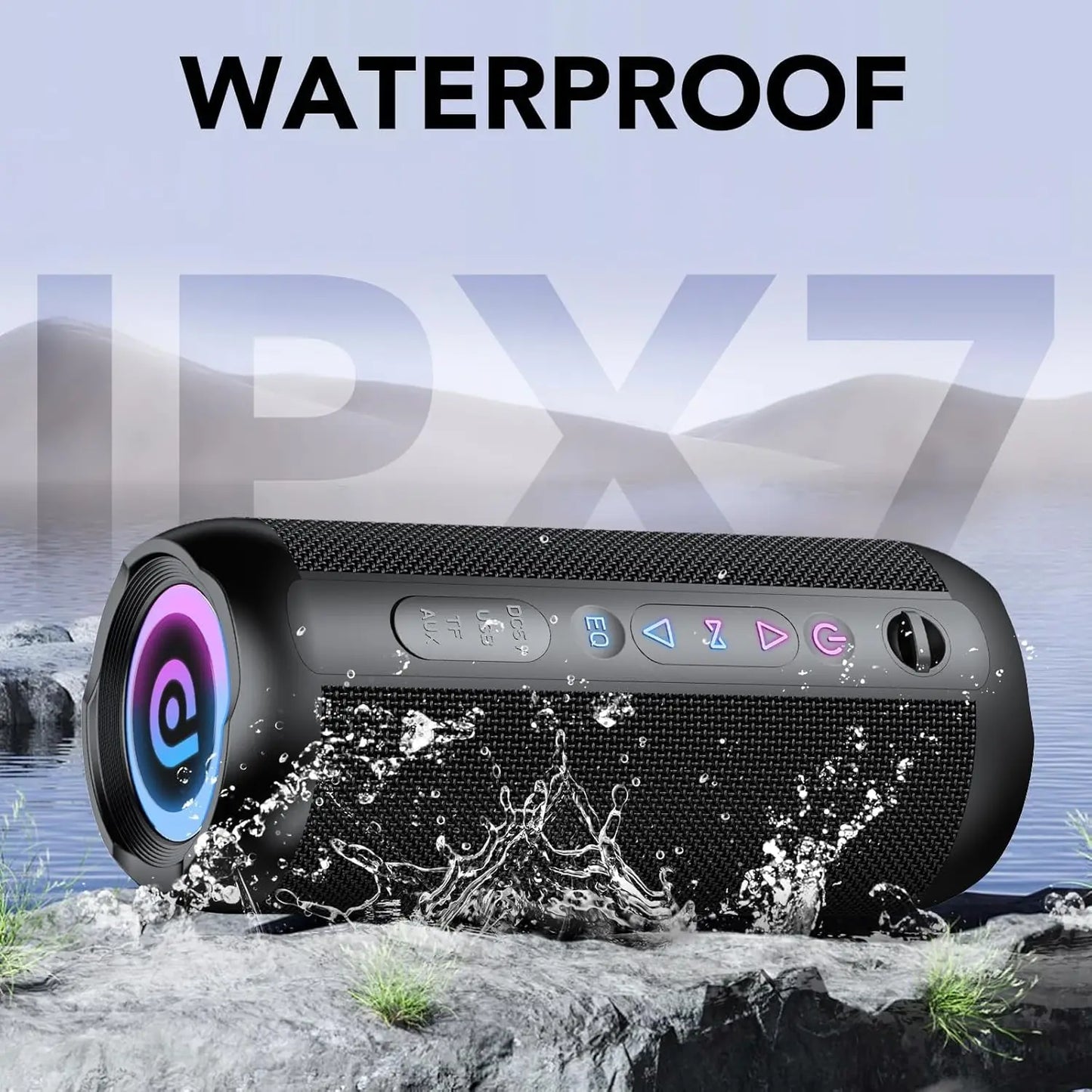 Bluetooth Speaker, Speakers Wireless Bluetooth 5.4 with 30H Playtime, BassUp, 30W Stereo Sound, IPX7 Waterproof Portable Speaker