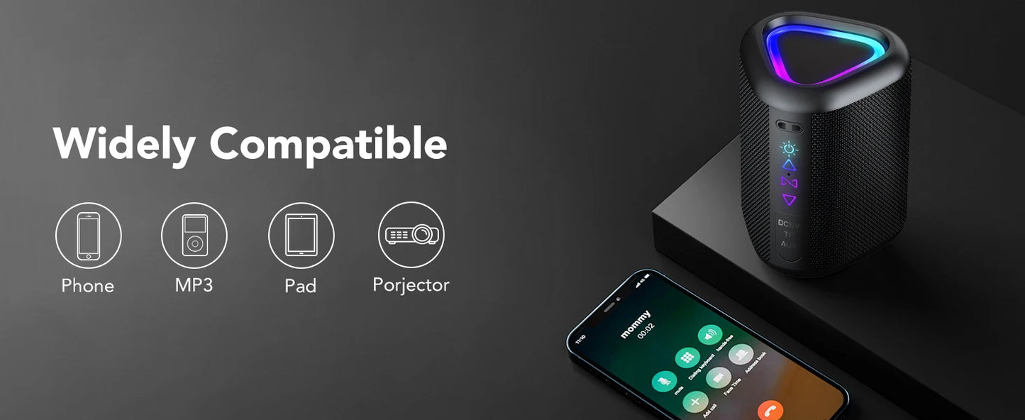 Bluetooth Speaker,Portable Wireless Speaker,Louder Volume,Stereo Sound,24H Playtime, Bluetooth 5.4,Built-in Mic,for Home,Outdoor