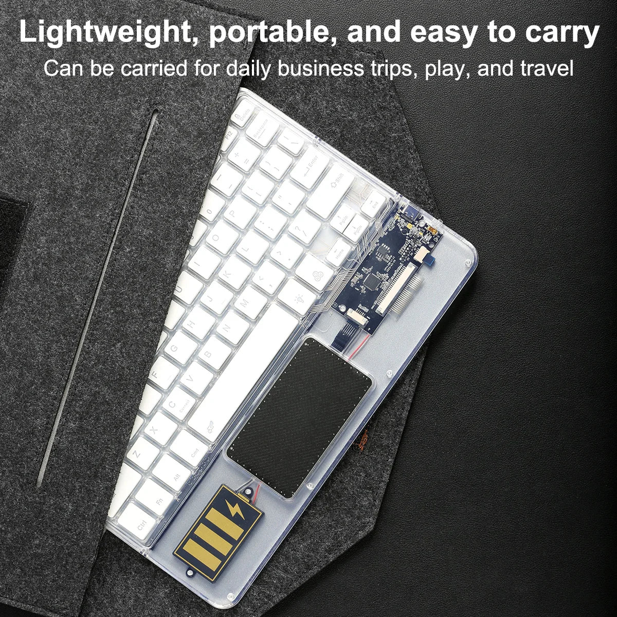 Wireless Keyboard with Touchpad, Ultra-Slim Portable Bluetooth Rechargeable Keyboard,Wireless Keyboard for iOS Android Windows