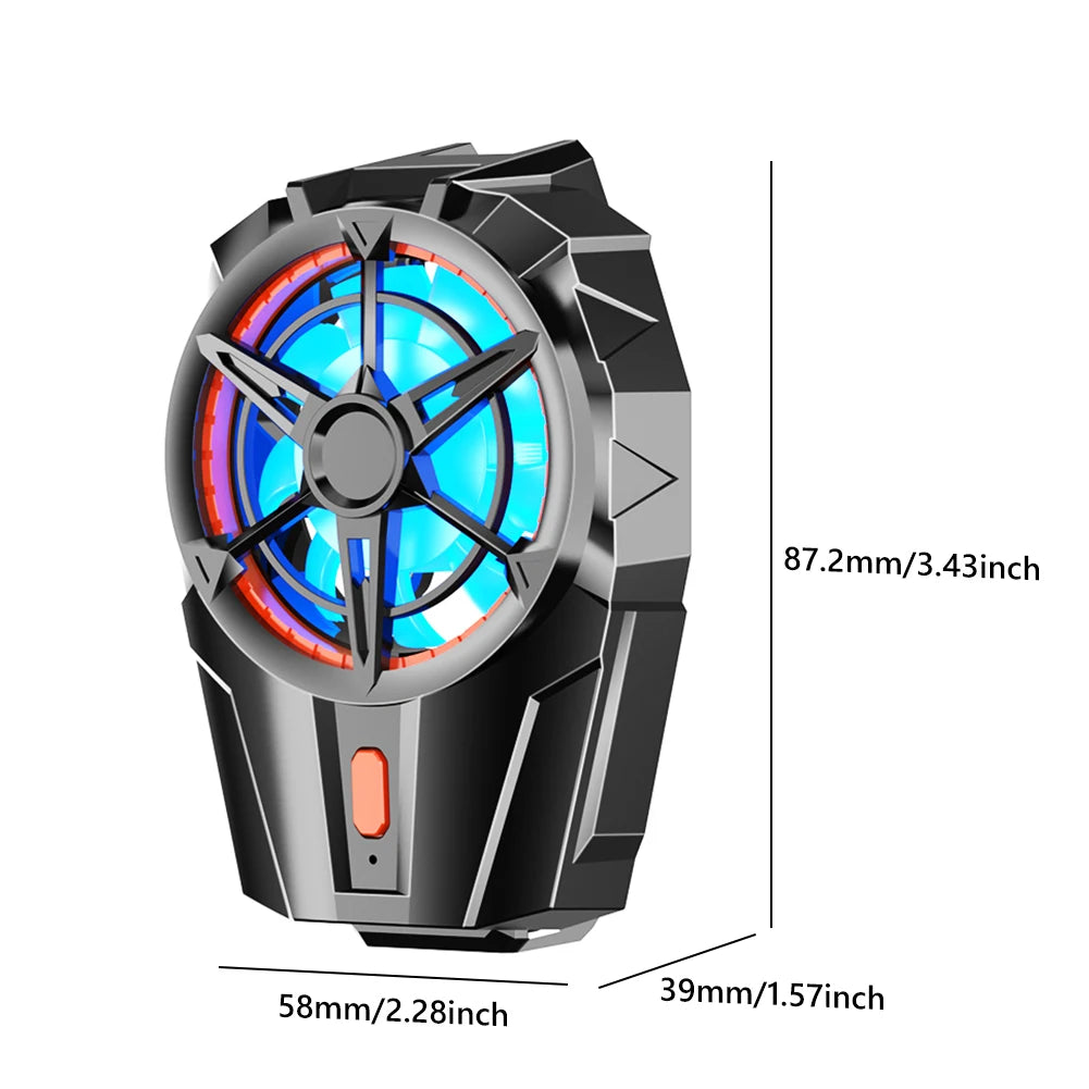 X52 Cooling Fans Mobile Phone Game Cooler System Rechargeable Battery Silent Cooler Three Speed Adjustable Fans Gaming Radiator