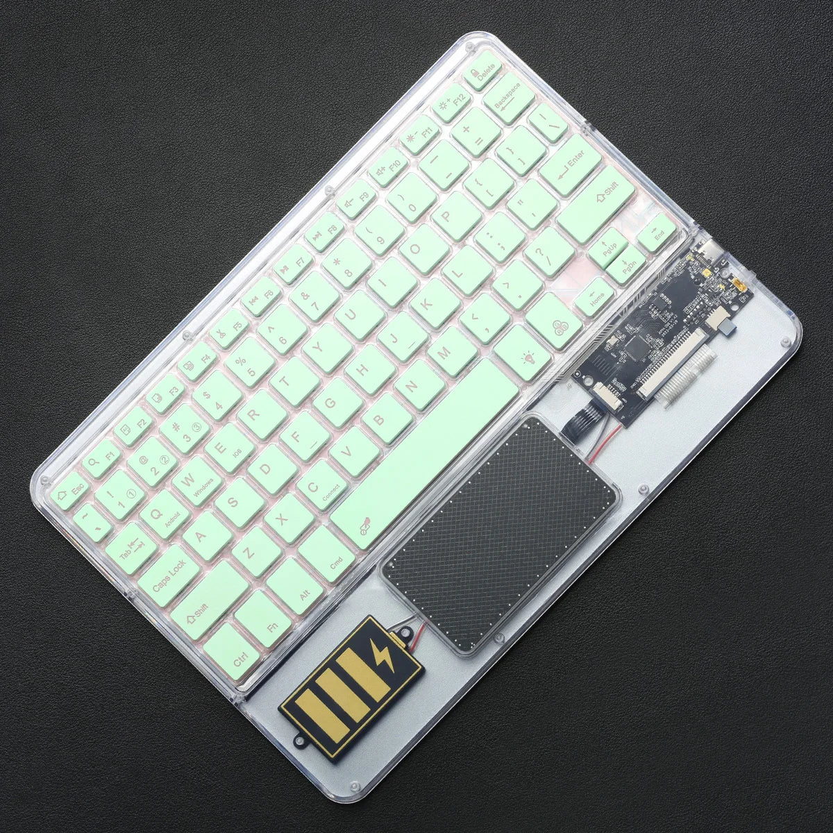 Wireless Keyboard with Touchpad, Ultra-Slim Portable Bluetooth Rechargeable Keyboard,Wireless Keyboard for iOS Android Windows