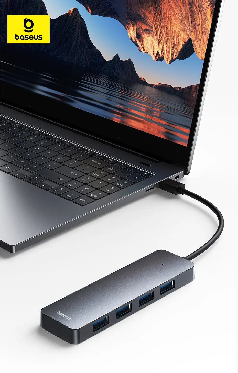 Baseus Usb Hub 4 Port ABS Hub Usb 3 0 for Laptop Multi Splitter Adapter For Xiaomi Lenovo Macbook PC Computer Accessories