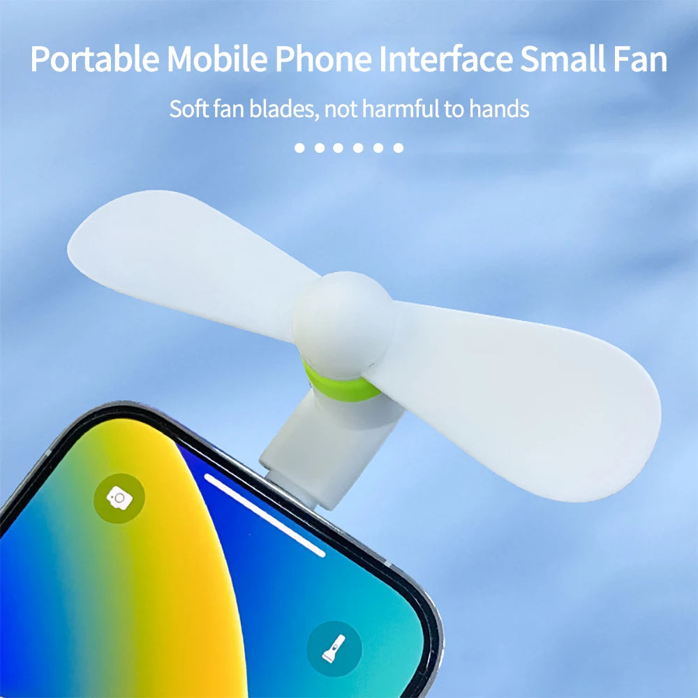 Mobile Phone Cooler Creative Mini Portable Phone Fan Handheld Fans Charging Treasure Cooling Fan USB Gadget Fans Cool Gadgets