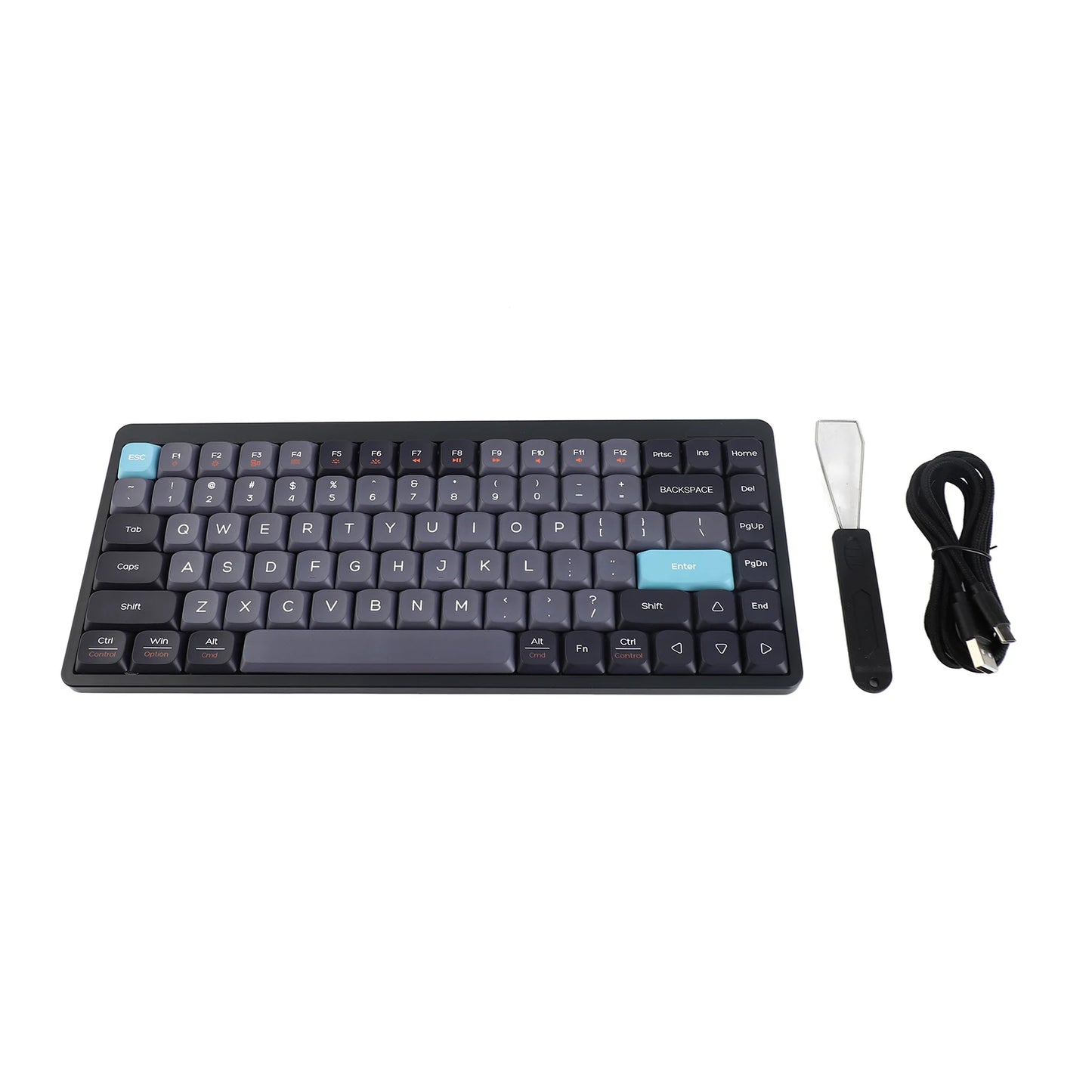 Wireless Mechanical Keyboard 84 Keys 2.4G+BT5.0+Type C 3 Connections 75% Low Profile Layout Keyboards RGB Light Effect