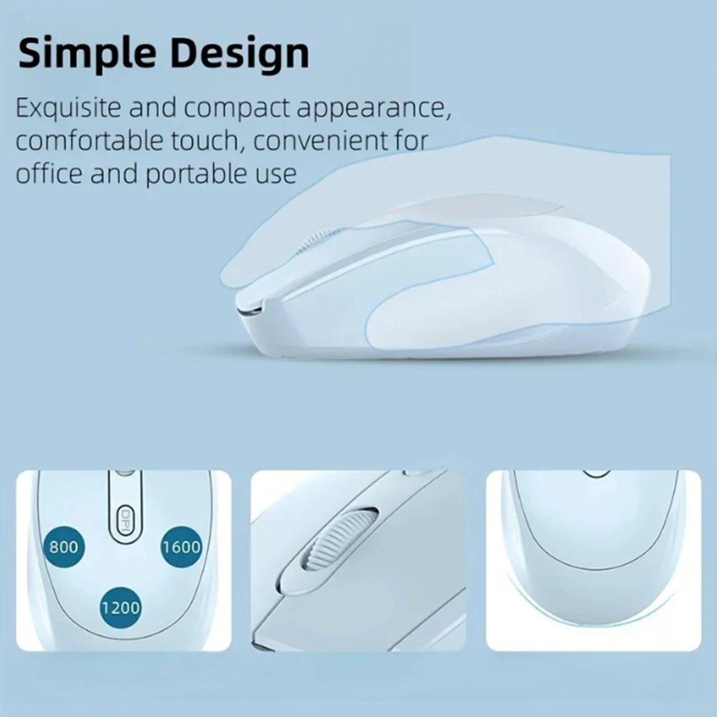 Wireless Mouse, 2.4G compatible Ergonomic Optical Mouse, Computer Mouse for Laptop, PC,Notebook,Battery Cordless Mice