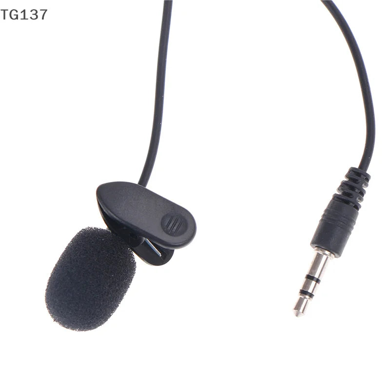 1Pcs PC Microphone With Clip 3.5mm Mini Studio Speech Mic Microphone Clip For PC Desktop Notebook 1.5M