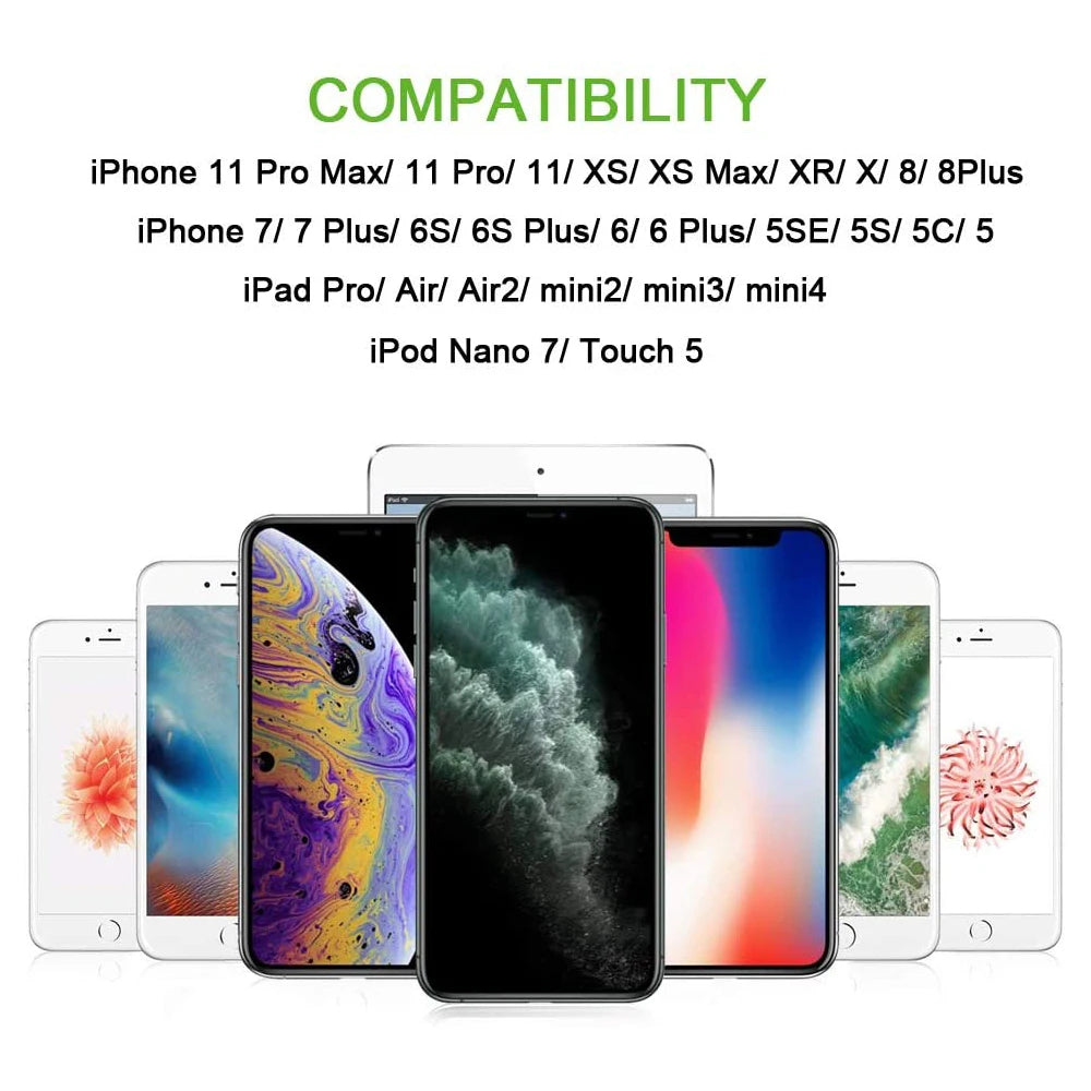 3pcs Nylon Braided Fast Charging Cables 3ft 6ft 10ft MFi Certified For iPhone Charger USB C to IP Port Cable Fast Charging Cable