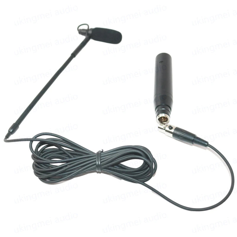 Clip-On Musical Instrument Microphone for Piano Guitar Saxophone Violin Cello Phantom Power Input Flexible Gooseneck Microphone