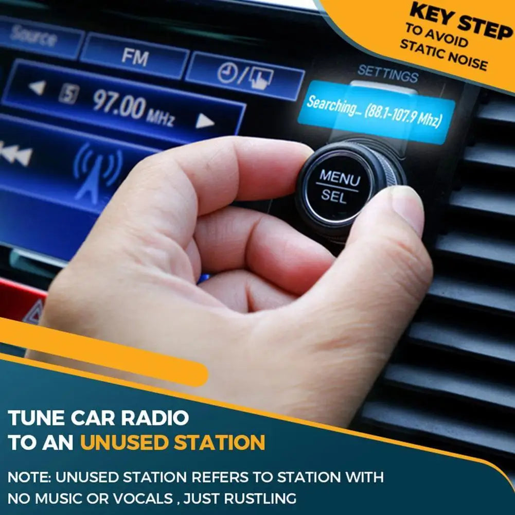 Bluetooth FM Transmitter for Car Radio with Dual Mics for Wireless Hands Free Phone Call MP3 Player Support Fast Charging