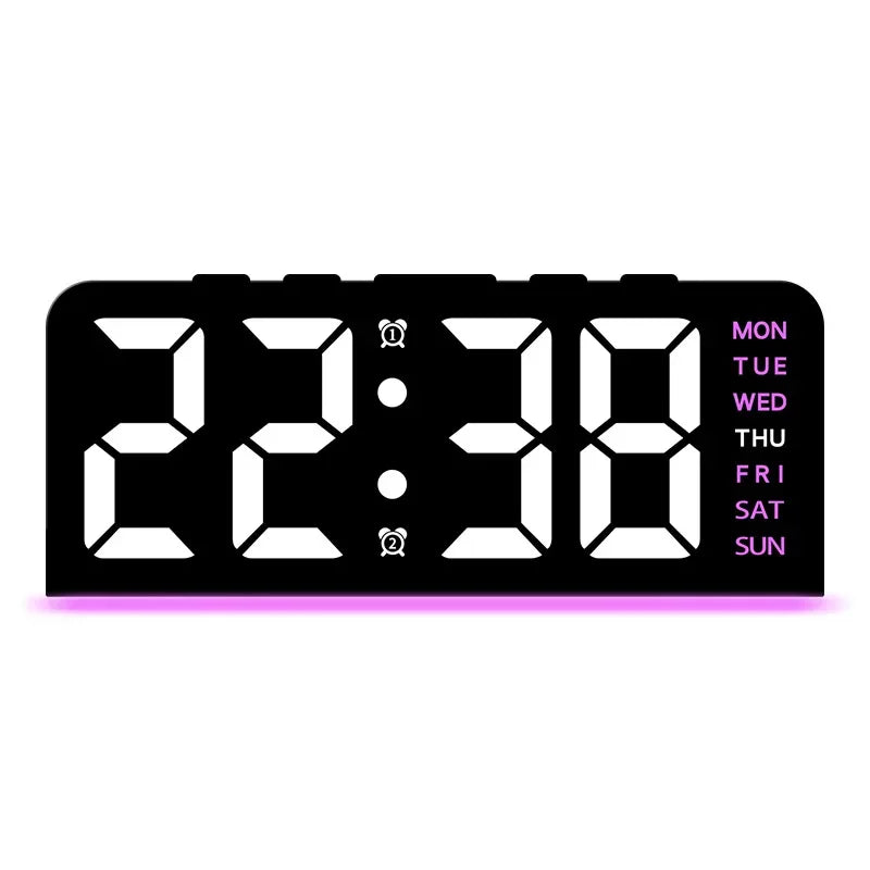 LED Digital Clock with Date, Temp, Alarm & Night Light - Multifunctional Desk Clock for Home, Office, Bedroom