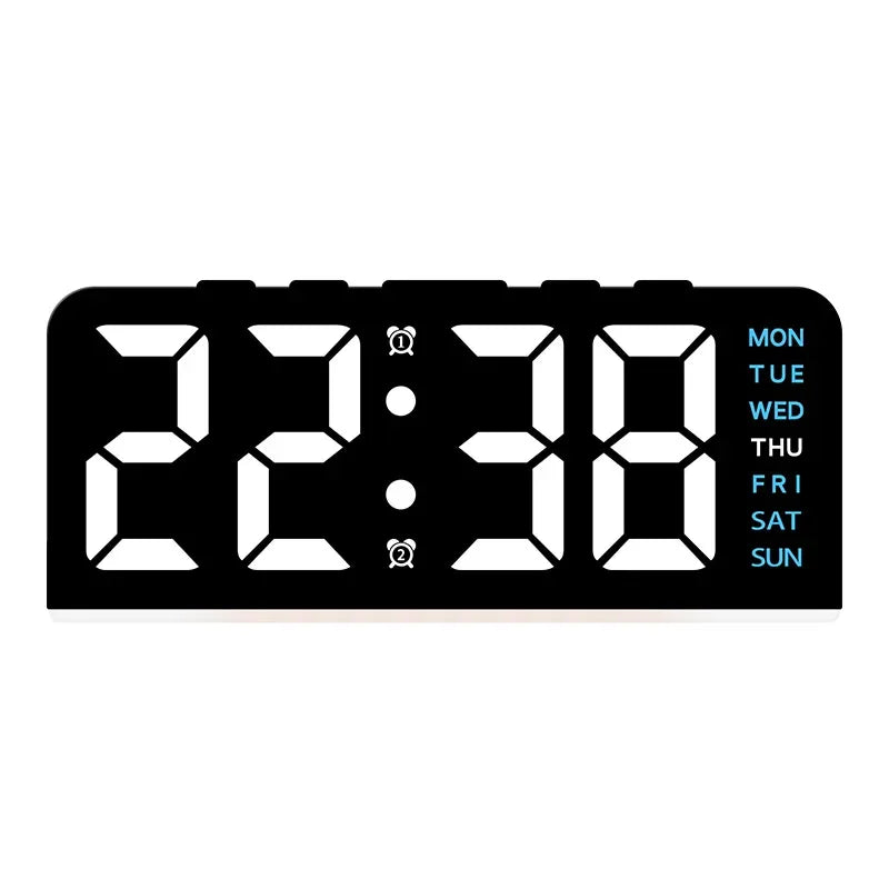 LED Digital Clock with Date, Temp, Alarm & Night Light - Multifunctional Desk Clock for Home, Office, Bedroom