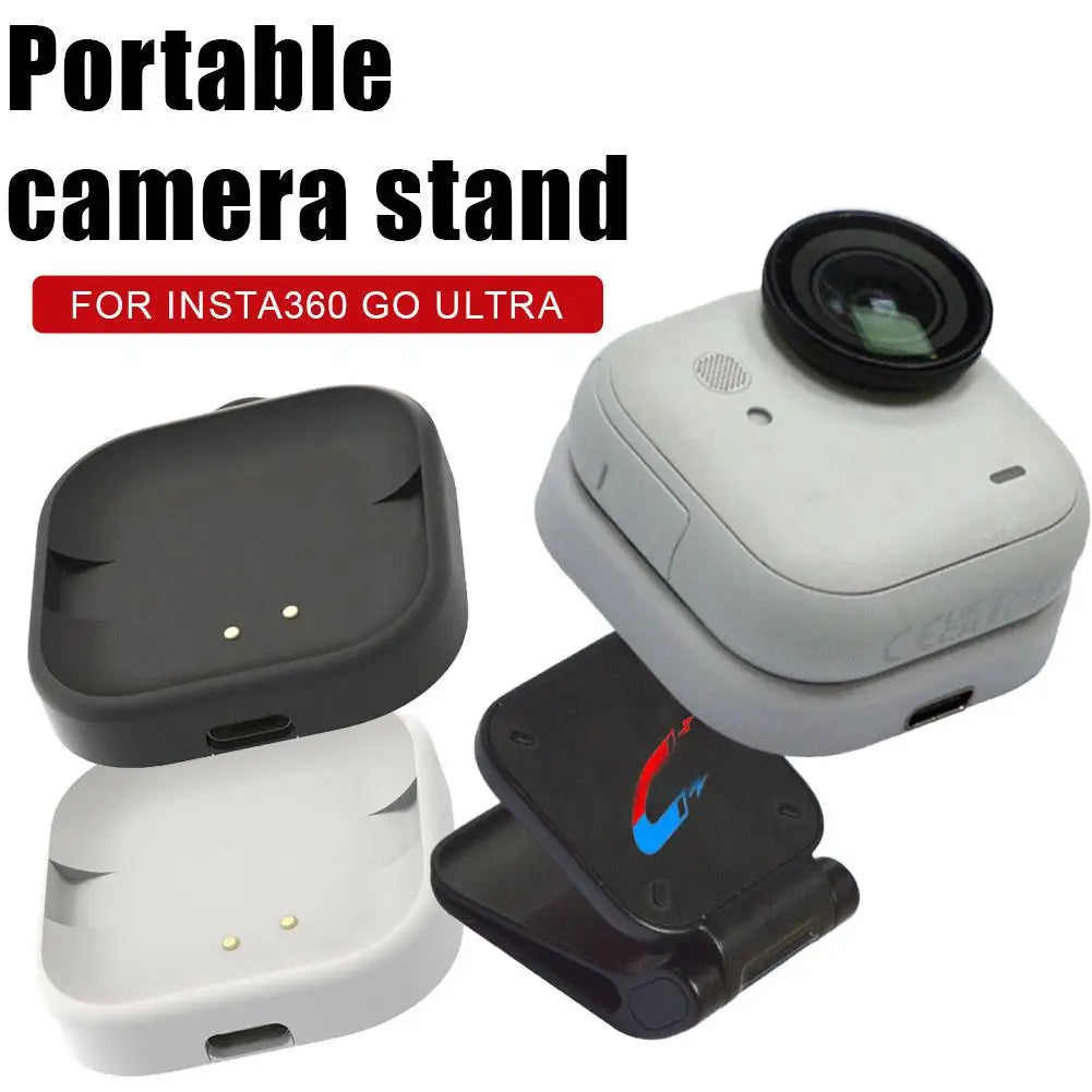Wireless Magnetic Charging Dock for Insta360 Go Ultra Wireless Charger Base with Lanyard For Insta360 Go Ultra Charging Station