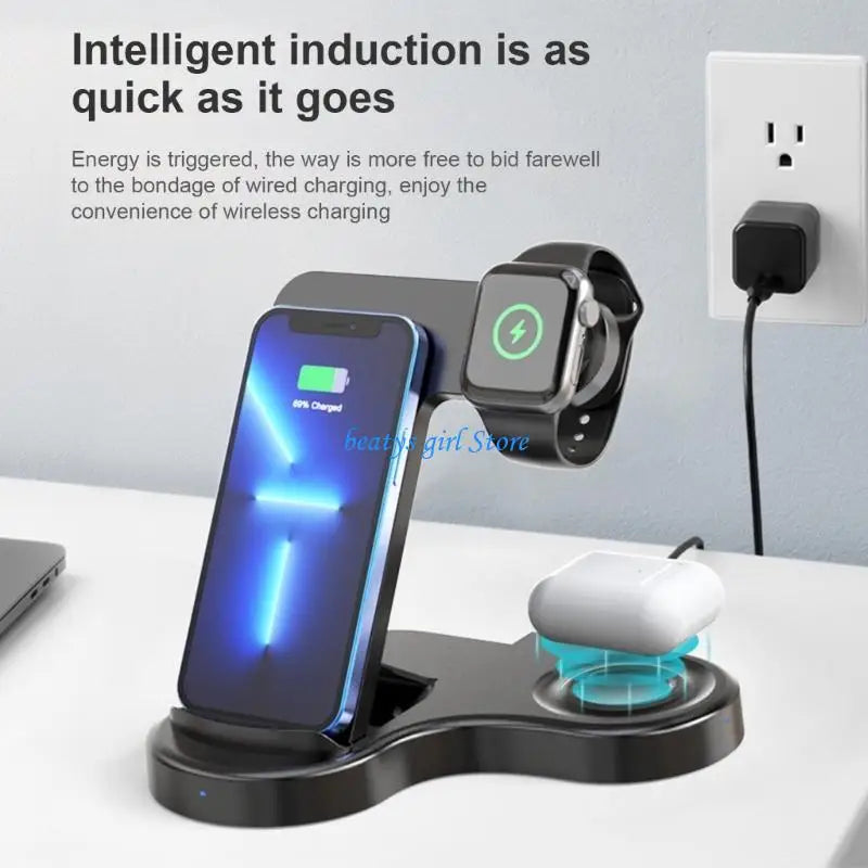 C7AB General Wireless Charging Dock Adjustable Charging Dock multifunction Wireless Charging Stand Compact Wireless Charging