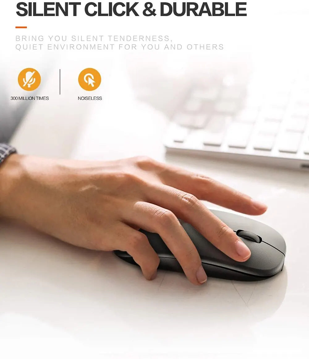 Wireless gaming mouse, quiet and magical, suitable for laptops and tablets, with battery powered and rechargeable versions