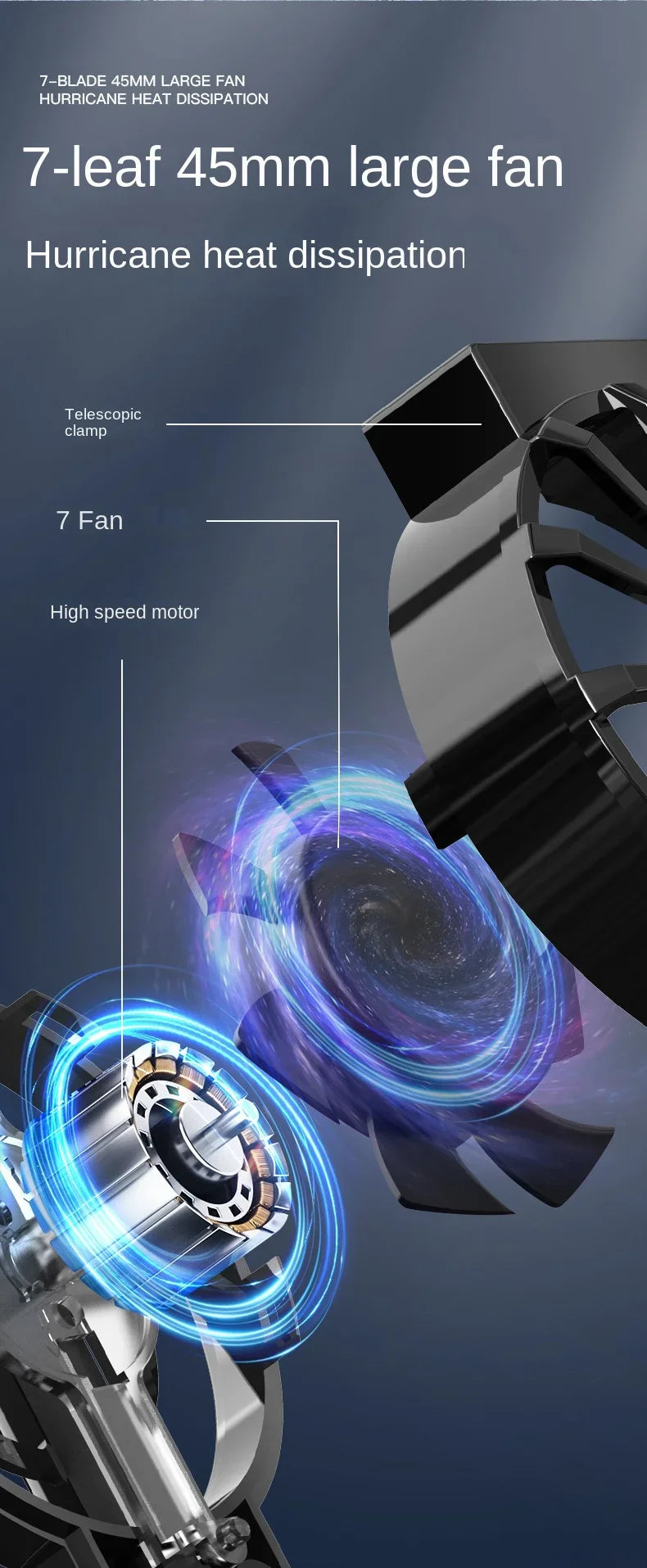 Portable Cooling Fan Mini Cooling Fans for Mobile Phone Silent Cooler Cell Phone Gaming Radiator Game Cooler