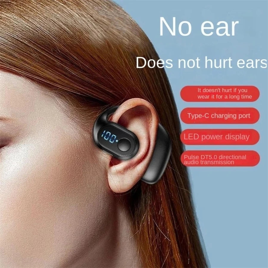 Ear Hook Wireless Earphones Bluetooth 5.3 Mini Handsfree Waterproof Sport Music Headset Single Earbuds OWS Headphone HiFi Music