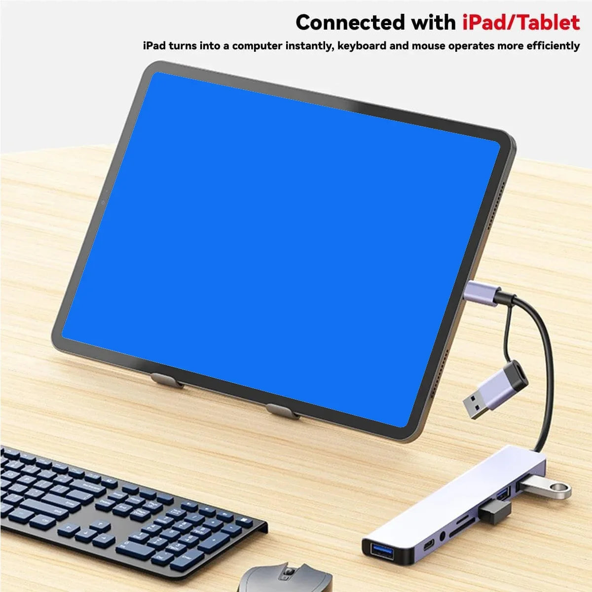 USB C Hub USB Hub, 8 in 2 USB Splitter with 1*USB 3.0, 3*USB 2.0 ,1*USB C Ports, SD/TF Splitter Card Reader, 1XAudio Output