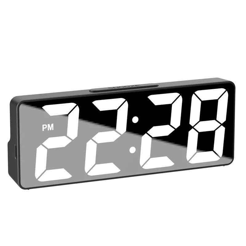 LED Digital Clock Saving Energy Alarm Clock Electronic Desktop Clock With Temperature Display Adjustable Brightness 12/24 Hours