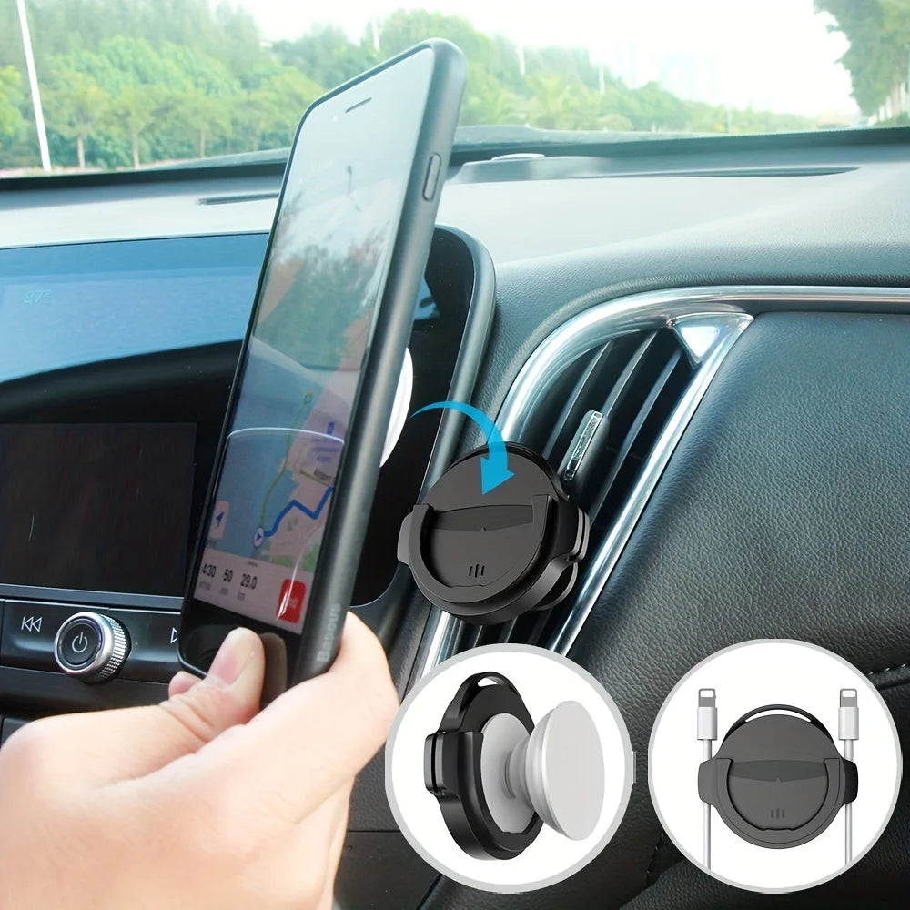 1pc The Perfect Car Mount for Your Phone: 360° Rotation & Flat Stand for Socket Mount Users(Special Design for pop-socket users)