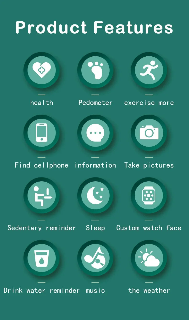 Android iOS Smart Watch FD68S: Touch Screen Fitness Bracelet for Men Women, Waterproof Bluetooth Sports Activity Tracker