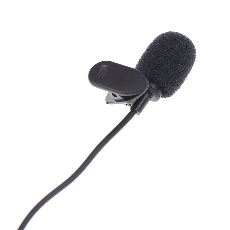 1Pcs PC Microphone With Clip 3.5mm Mini Studio Speech Mic Microphone Clip For PC Desktop Notebook 1.5M
