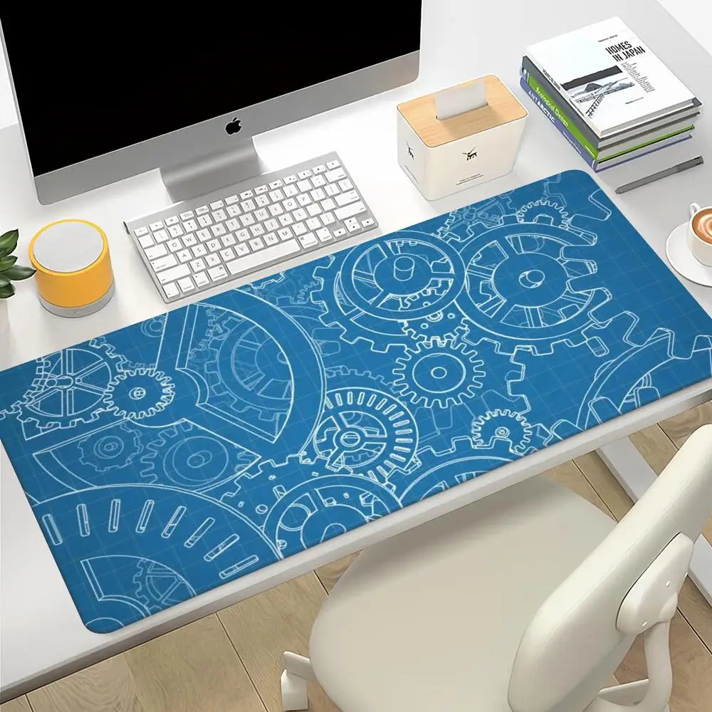 Mouse Pad Gaming Accessory Mechanical Drawings Home Large HD Mousepad XXL MousePads Natural Rubber Carpet Non-Slip Table Mat