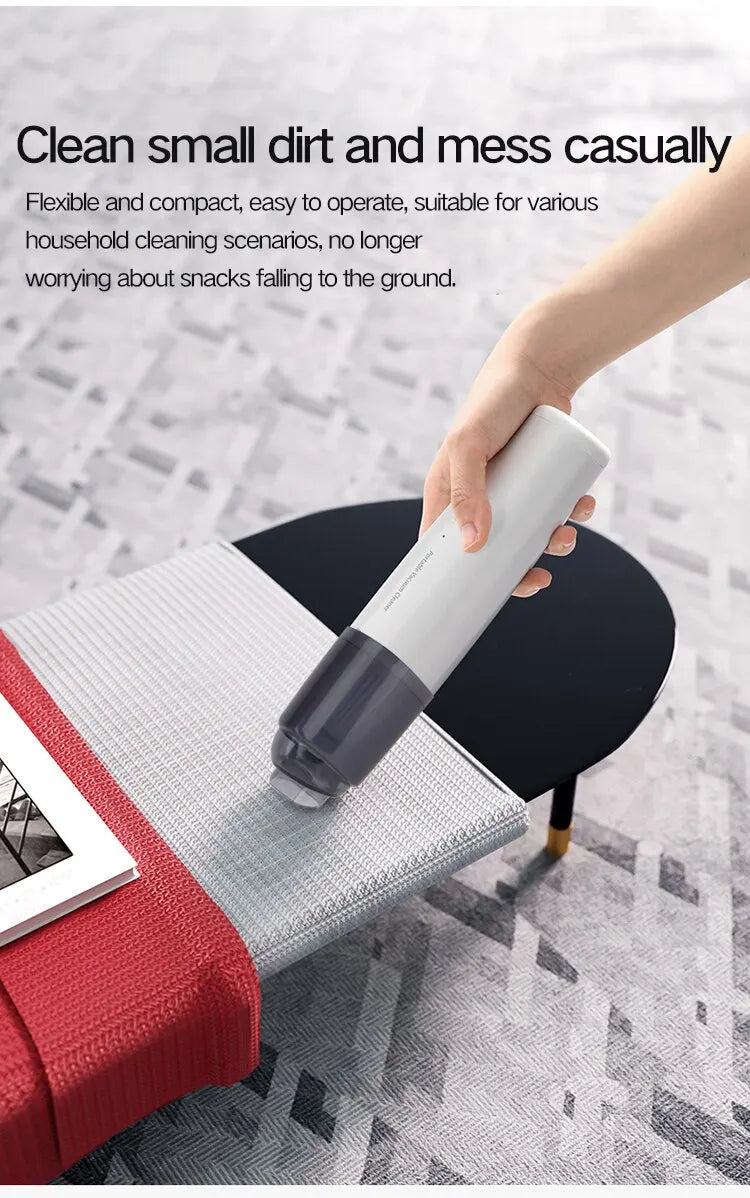 Vacuum Cleaner Mini Car Cleaning Powerful Suction Handheld Car Vacuum Cleaner Rechargeable for Car and Home Auto Vacuum Cleaner