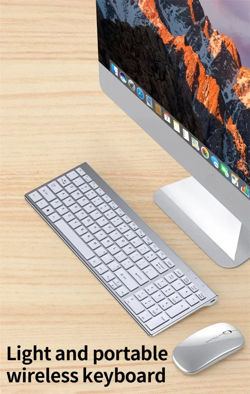 Wireless Keyboard Mouse Bluetooth 5.0 2.4G Combo Rechargeable Full Size Wireless Keyboard For Notebook Laptop Tablet iPad PC