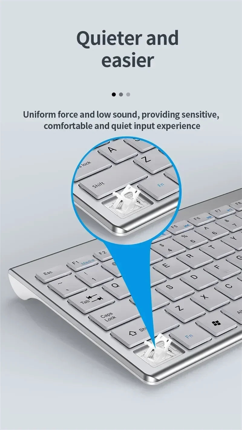 Wireless Keyboard Mouse Bluetooth 5.0 2.4G Combo Rechargeable Full Size Wireless Keyboard For Notebook Laptop Tablet iPad PC