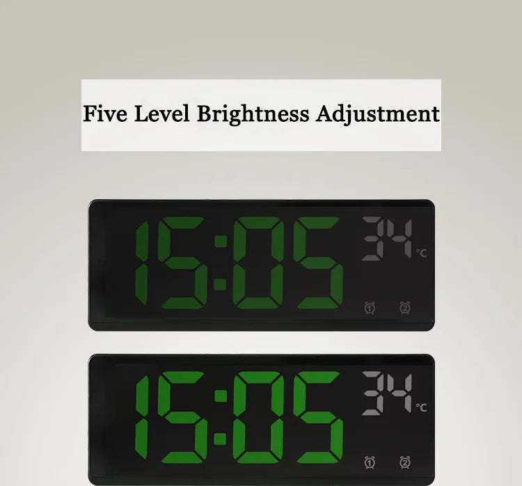 LED Digital Electronic Clock Backlight Large Number Alarm Clock Temperature Calendar Bedside Table Nightlight Home Decoration