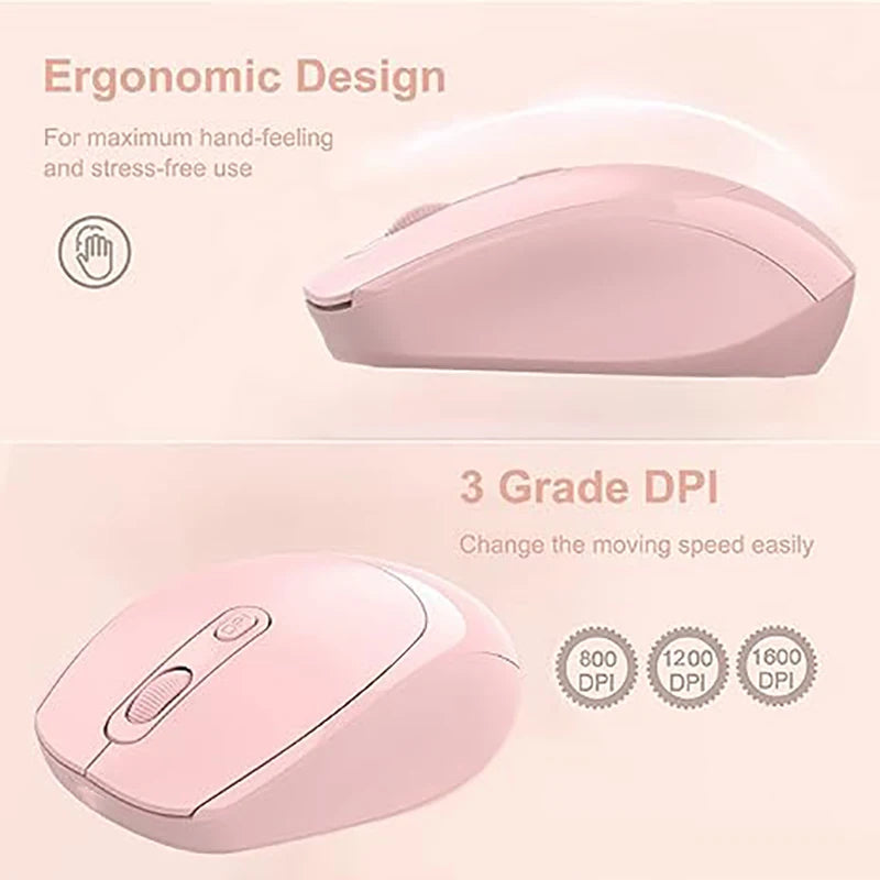 Wireless Mouse, 2.4G Ergonomic Optical Mouse, Computer Mouse for Laptop, PC,Chromebook,Notebook,Battery Small Cordless Mice