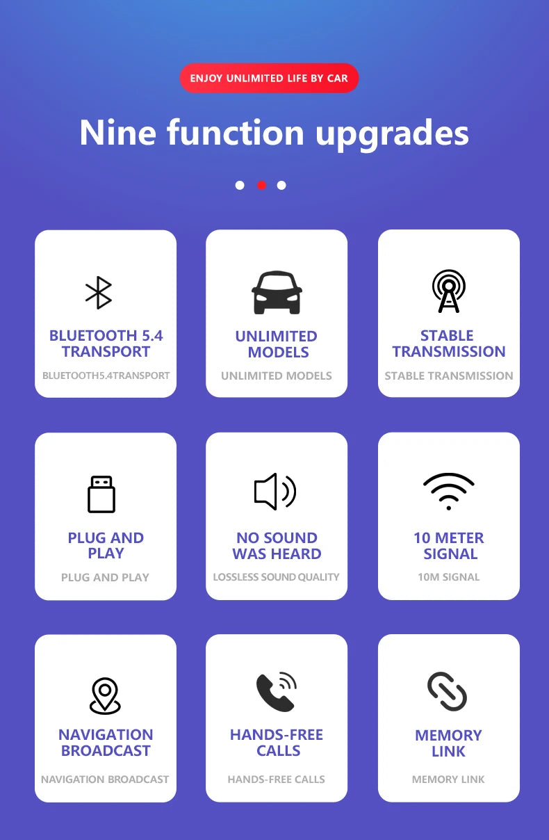 Bluetooth 5.4 FM Transmitter With Mic Handsfree Call USB Wireless Adapter Lossless Stereo Music Audio Receiver For Car FM Radio