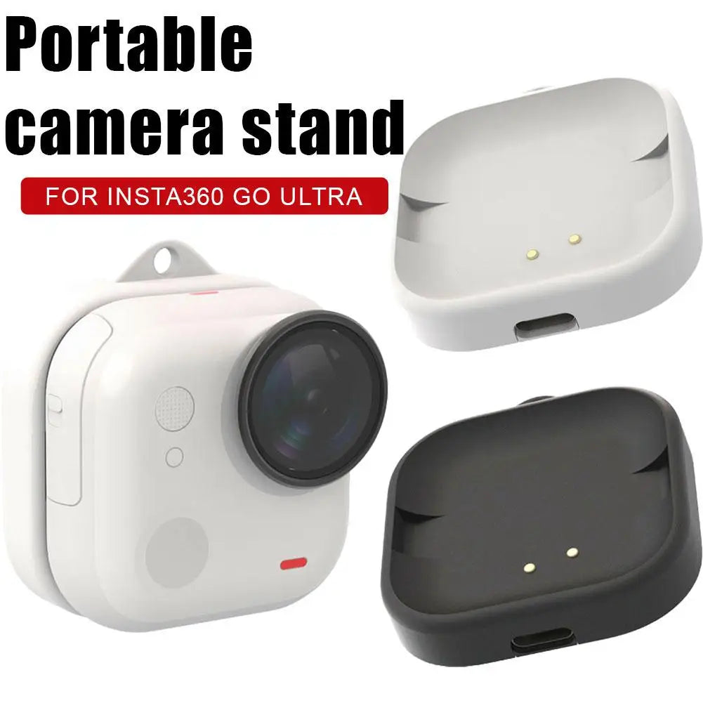 Wireless Magnetic Charging Dock for Insta360 Go Ultra Wireless Charger Base with Lanyard For Insta360 Go Ultra Charging Station