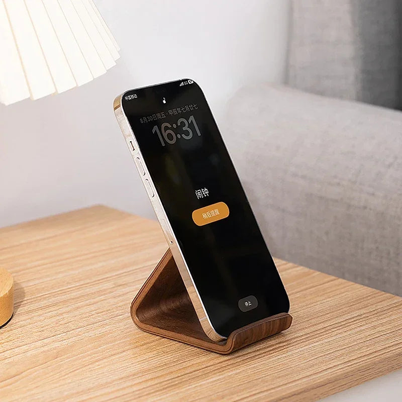 Solid Wood Phone Holder Stand Mobile Smartphone Support Tablet Stand Desk Cell Phone Holder Stand Portable Mobile Holder