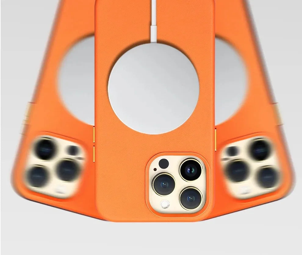 Official MagSafe Leather Case for iPhone 16 Pro Max 13 12 14 15 Plus Original Strong MacSafe Magnetic Cover Accessories