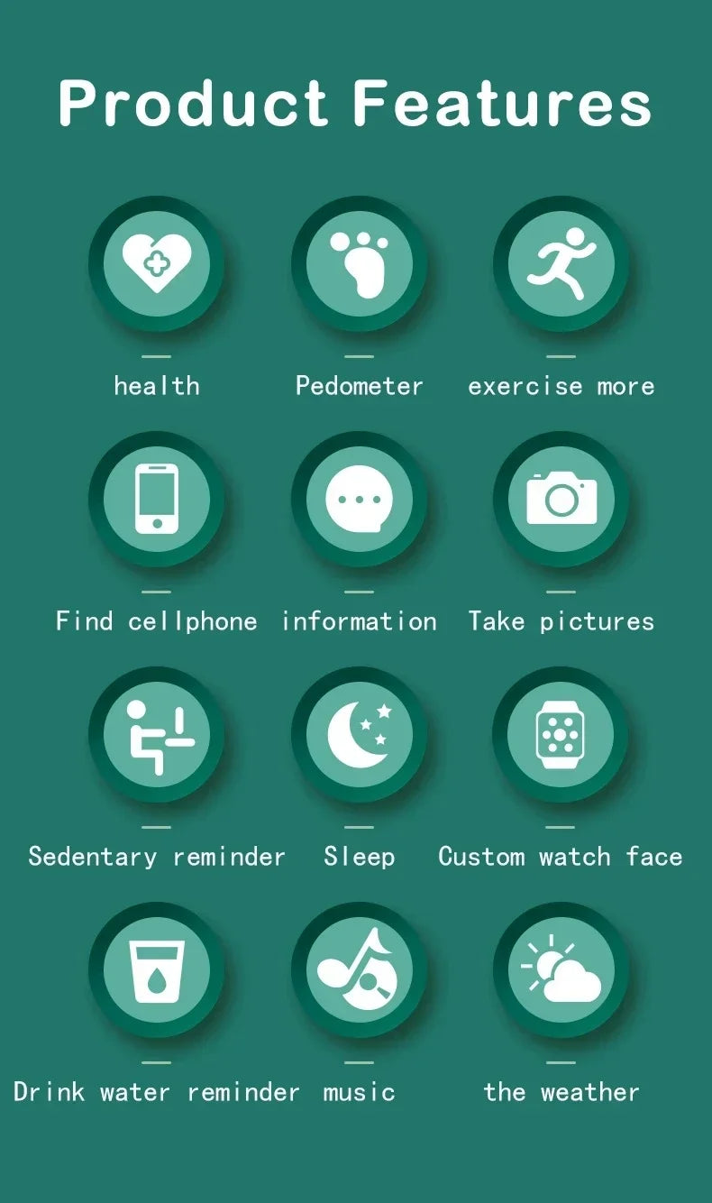 Android iOS Smart Watch FD68S: Touch Screen Fitness Bracelet for Men Women, Waterproof Bluetooth Sports Activity Tracker