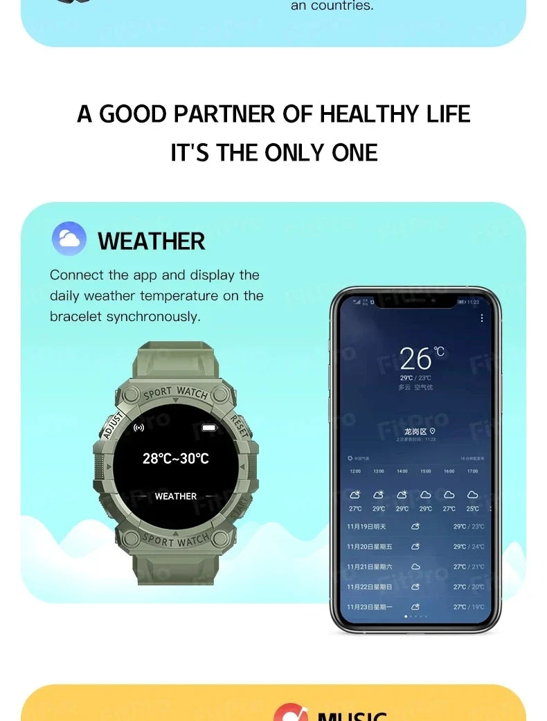 Android iOS Smart Watch FD68S: Touch Screen Fitness Bracelet for Men Women, Waterproof Bluetooth Sports Activity Tracker