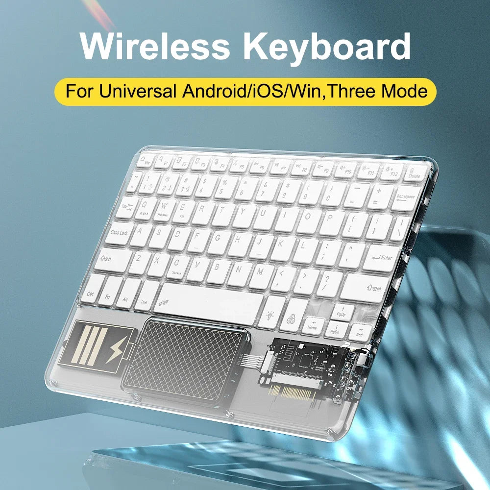 Wireless Keyboard with Touchpad, Ultra-Slim Portable Bluetooth Rechargeable Keyboard,Wireless Keyboard for iOS Android Windows