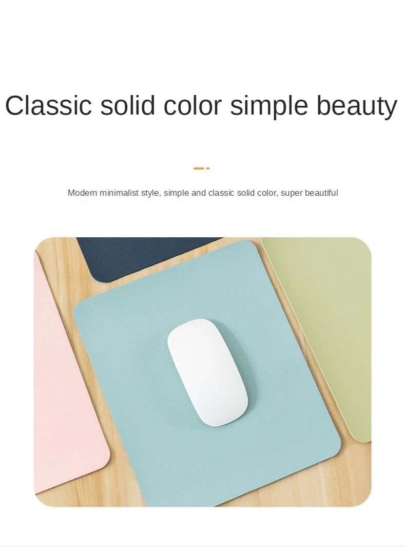 Small PU Mouse Pad Single-sided Solid Color Universal Non-slip Pad Mouse Pad Suitable For PC Laptops Office PU Gaming Mouse Pad