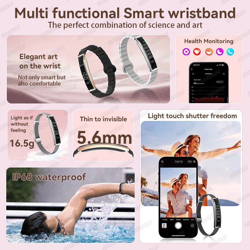 Brand New Smart Wearable Fitness tracker Women Heart rate Sleep Blood oxygen Pressure Monitoring Sports Pedometer Smart Bracelet