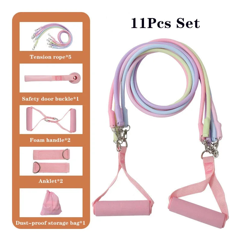 Ankle Straps Resistance Bands Set Fitness Workout Exercise Equipment Ankle Pink Yoga Elastic Fitness Band For Gym Man Woman