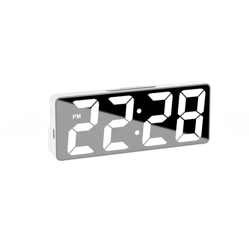 Digital Alarm Clock LED Large Digital Display Multi-Set Alarm Clock Features Desktop, LED Mirror Electronic Clocks