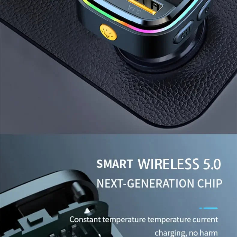 Bluetooth 5.0 FM Transmitter Handsfree Car Radio Modulator MP3 Player With 22.5W USB Super Quick Charge Adapter for Car