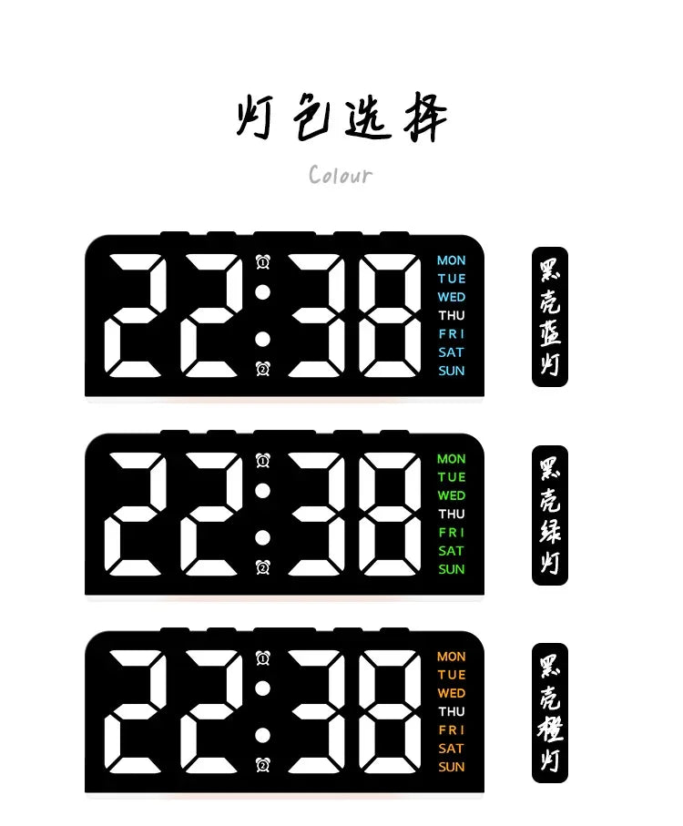 LED Digital Clock with Date, Temp, Alarm & Night Light - Multifunctional Desk Clock for Home, Office, Bedroom