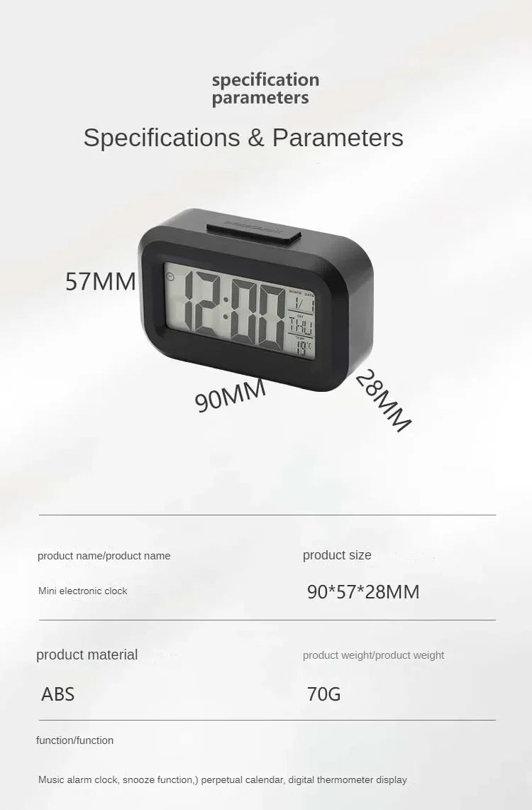 Led Digital Alarm Clock Backlight Data Times Calendar Desktop Multi-function Electronic Bedroom Decoration Desk Decorations Wall