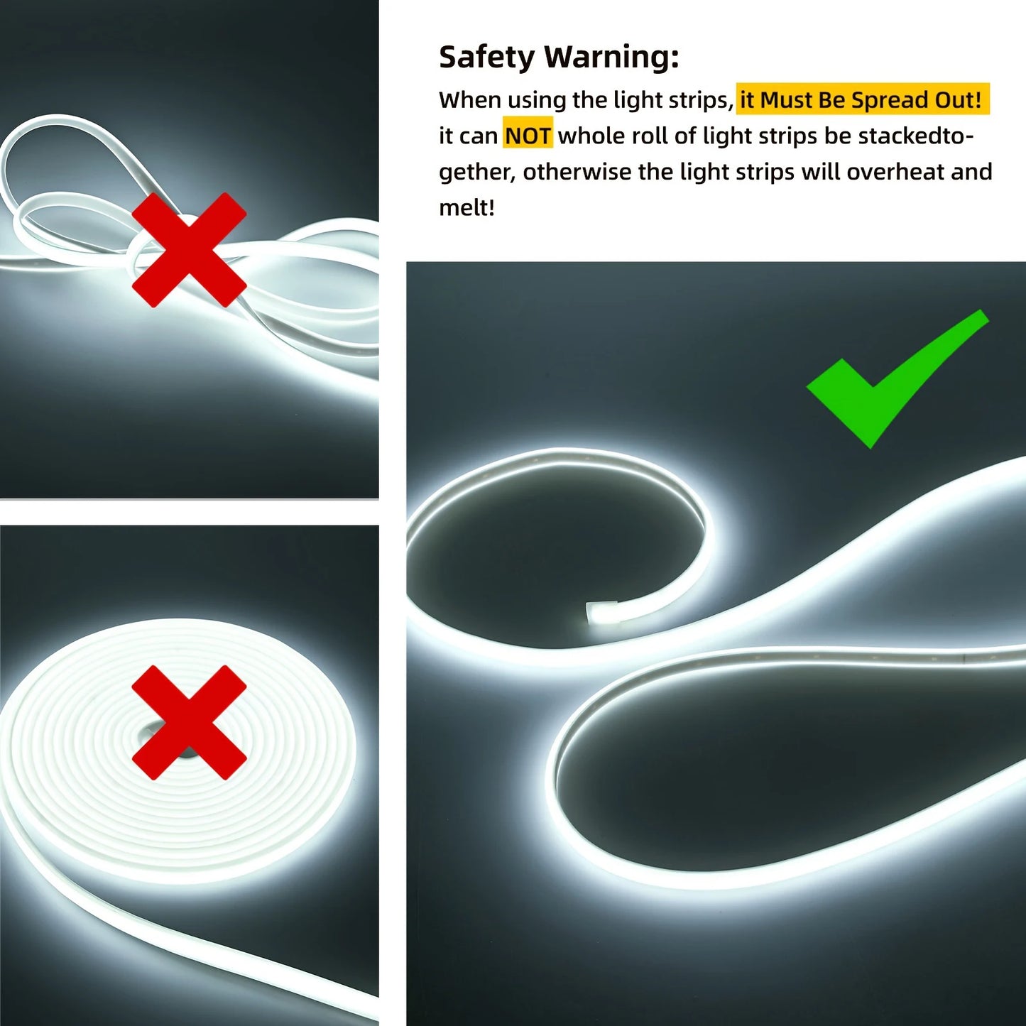 Led Strip Lights 220V with Dimmer IP65 Waterproof COB Led Strip with Self-adhesive Flexible Ribbon for Room Outdoor Lighting