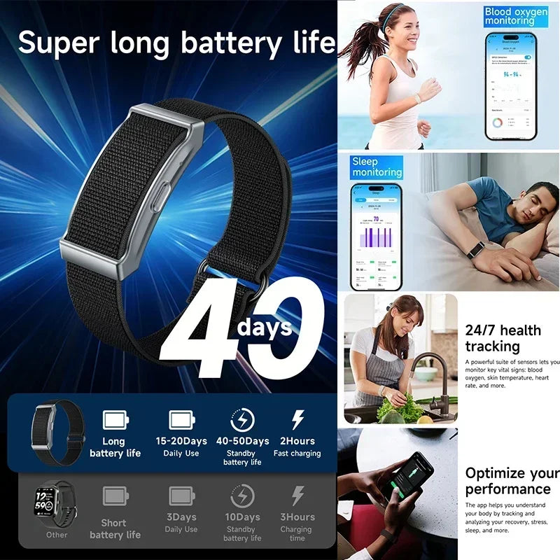 2026 Smart Wristband Wearable Fitness Multi-Sport All-Day Automatic Continuous Monitoring Health Data Improve Sleep Smartwatch