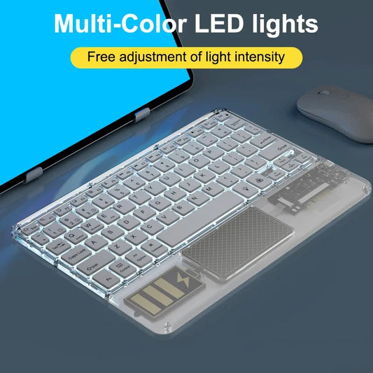 Wireless Keyboard with Touchpad, Ultra-Slim Portable Bluetooth Rechargeable Keyboard,Wireless Keyboard for iOS Android Windows