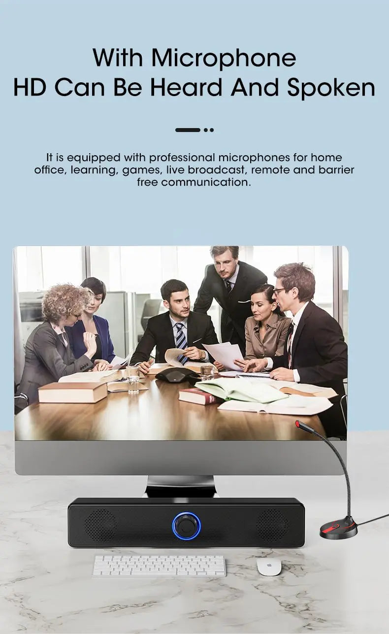 Bluetooth Computer Speakers Wired Surround Sound Bar Stereo Subwoofer Soundbar for Desktop Laptop PC Mini Home Theater System